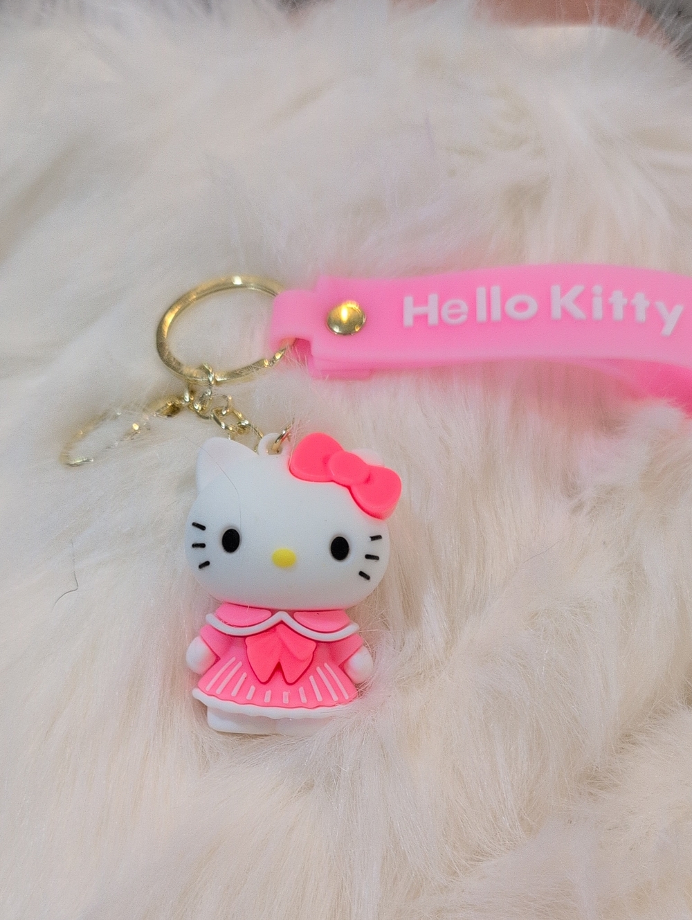 Hello Kitty Pink Silicone Bag Charm  Keychain